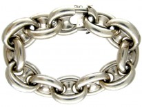 Victorian Silver Large Link Bracelet