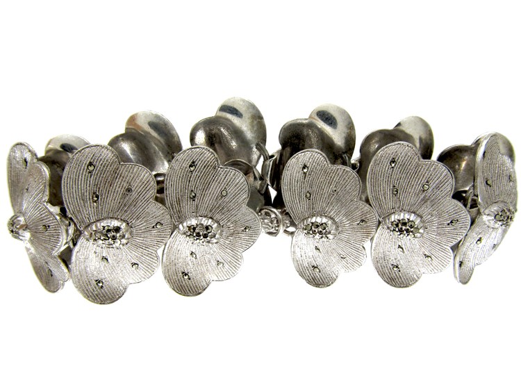 Theodor Farhner Silver & Marcasite Butterfly Design Bracelet