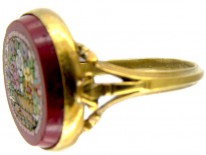 Micro Mosaic Silver Gilt Ring