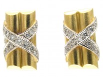 18ct Gold & Diamond Crossover Cufflinks