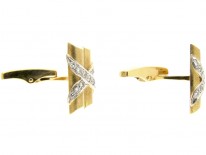 18ct Gold & Diamond Crossover Cufflinks