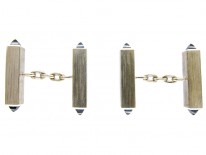Platinum & Sapphire Baton Cufflinks