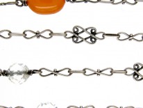 Amber & Silver Arts & Crafts Guard Chain