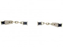 Platinum & Sapphire Baton Cufflinks