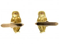 18ct Gold Owl Cufflinks