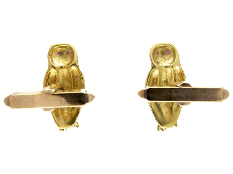 18ct Gold Owl Cufflinks