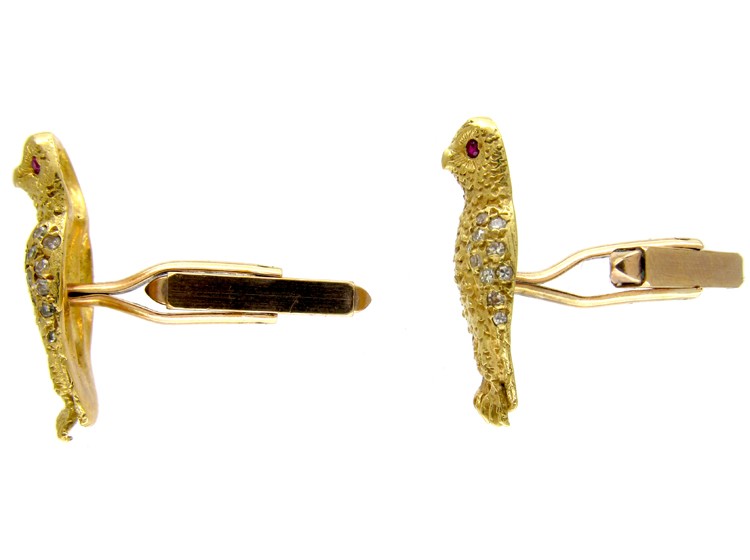 18ct Gold Owl Cufflinks