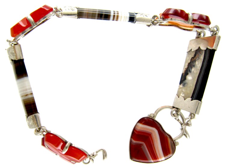 Scottish Silver & Agate Victorian Bracelet