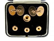 9ct Gold Edwardian Cufflinks & Studs Set