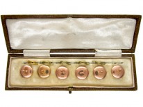 9ct Gold Set of Edwardian Buttons in Original Case
