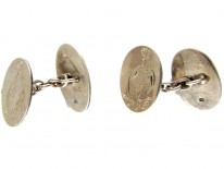 Silver Engraved Cufflinks of Grouse