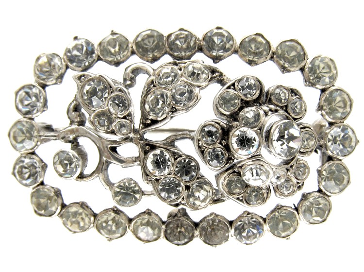 Silver & Paste Edwardian Rose Brooch