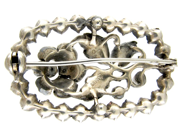 Silver & Paste Edwardian Rose Brooch