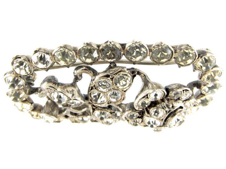 Silver & Paste Edwardian Rose Brooch