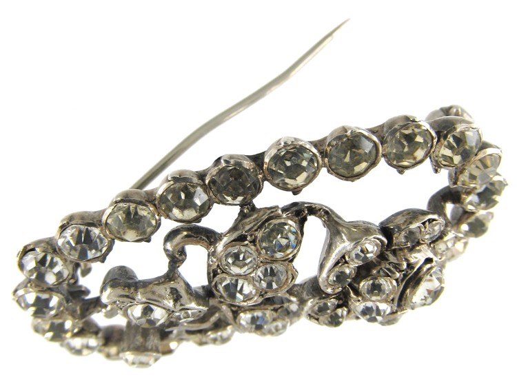 Silver & Paste Edwardian Rose Brooch