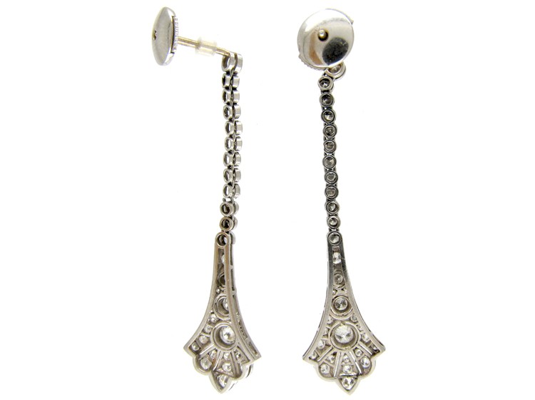 Long Drop Diamond Edwardian Earrings