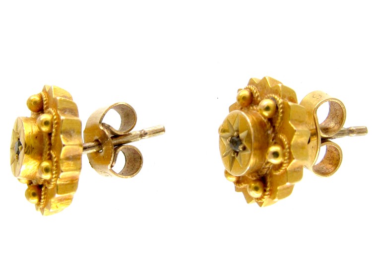 15ct Gold Victorian Round Earrings