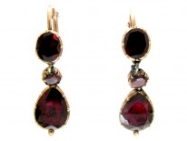 Georgian Flat Cut Garnet Earrings
