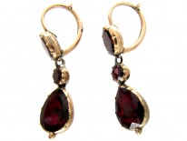 Georgian Flat Cut Garnet Earrings