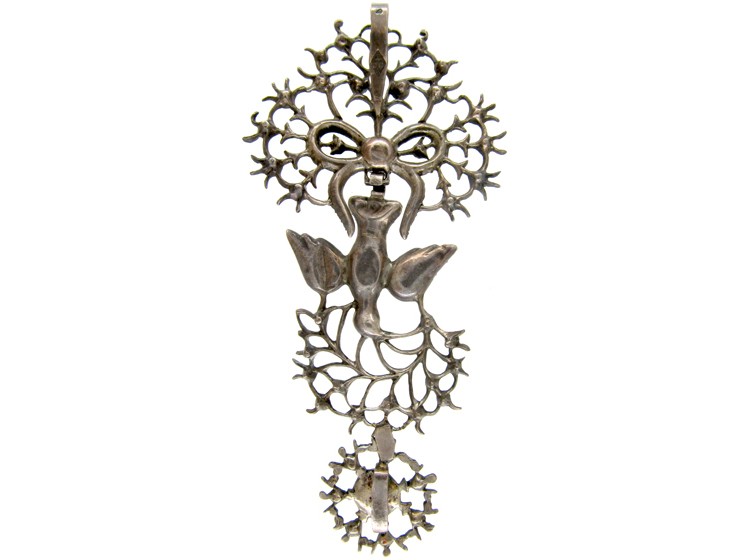 French St Esprit Silver & Paste Pendant