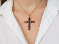 Georgian Flat Cut Garnet Cross