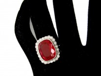 Fire Opal & Diamond Edwardian Ring