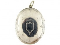 Large Oval Silver Victorian Locket