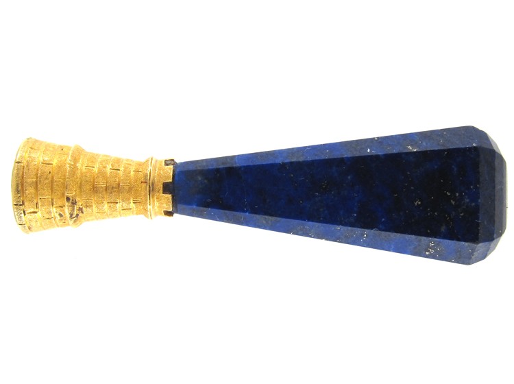 18ct Gold & Lapis Lazuli Castellated Seal