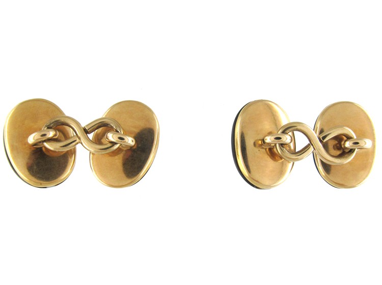Victorian Banded Onyx 18ct Cufflinks