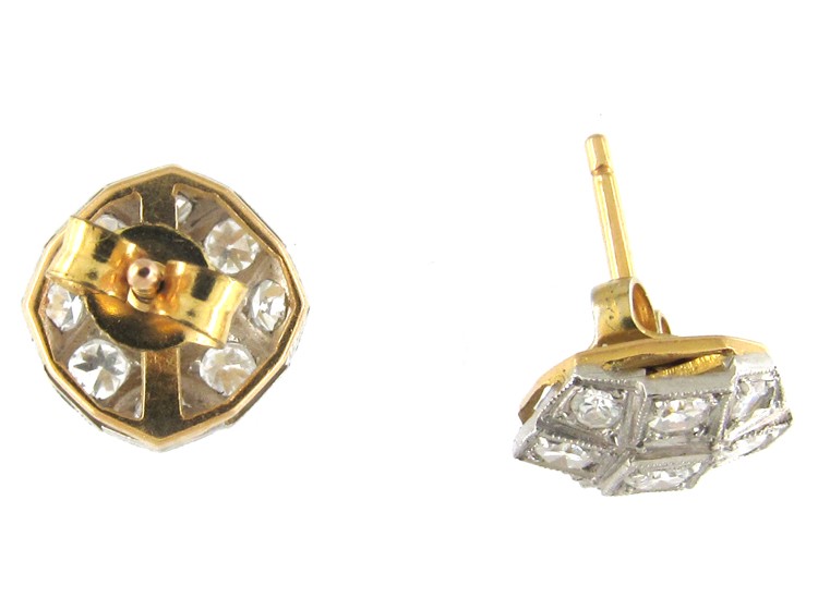 Diamond & Platinum Edwardian Round Earrings