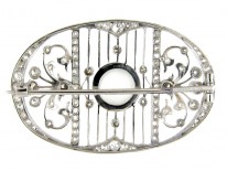 Moonstone & Diamond Edwardian Oval Brooch