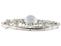 Moonstone & Diamond Edwardian Oval Brooch
