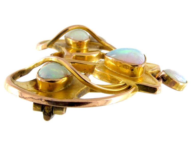 Opal 9ct Art Nouveau Brooch