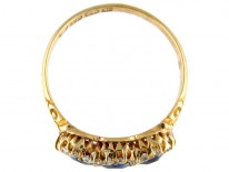 Triple Cluster Sapphire & Diamond Edwardian Ring
