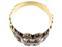 Georgian Flat Cut Garnet & Pearl Ring