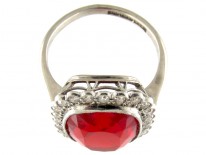 Fire Opal & Diamond Edwardian Ring