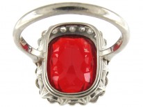 Fire Opal & Diamond Edwardian Ring