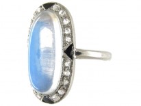 Cartier Moonstone & Diamond Deco Ring