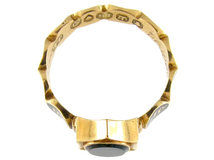 William IV Bloodstone & Enamel Memorial Ring