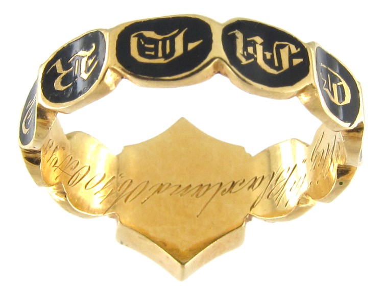 William IV Bloodstone & Enamel Memorial Ring