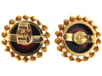 Victorian Cabochon Garnet & Gold Earrings
