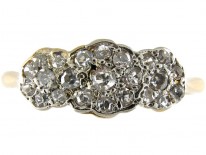 Edwardian Triple Diamond Cluster Ring