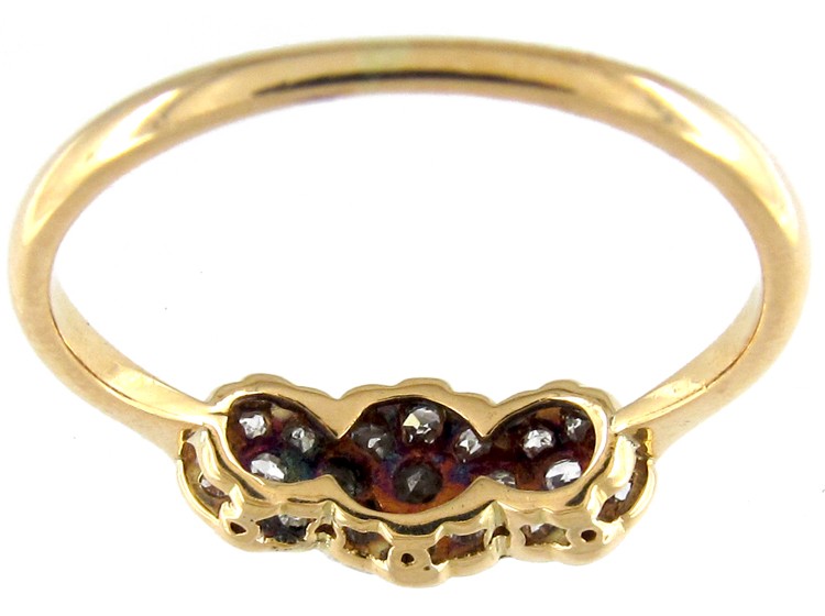 Edwardian Triple Diamond Cluster Ring