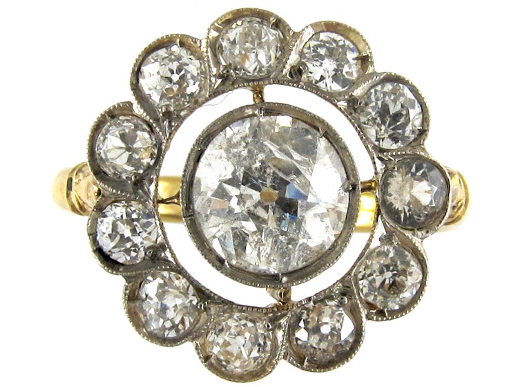 Diamond Edwardian Open Cluster Ring