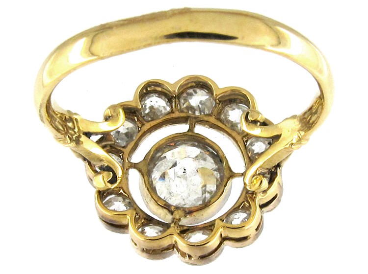 Diamond Edwardian Open Cluster Ring
