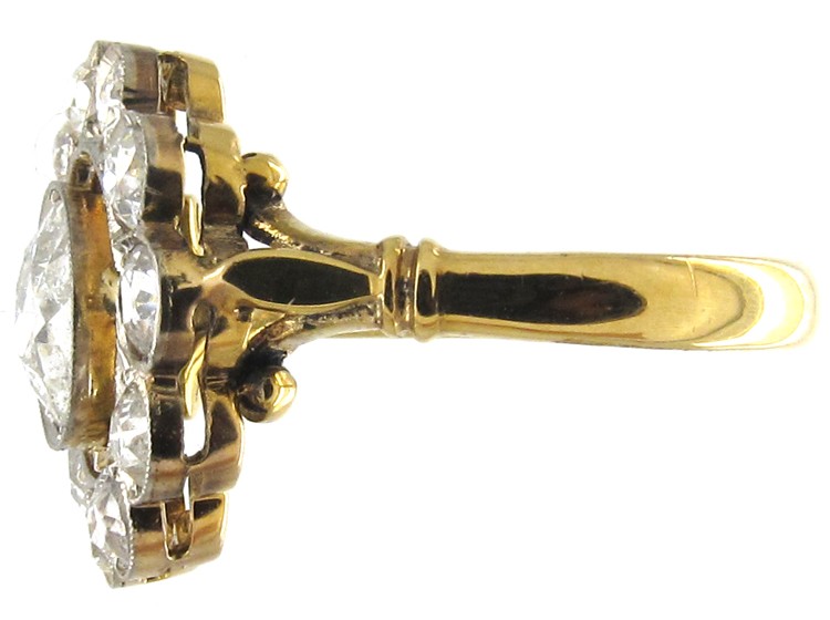 Diamond Edwardian Open Cluster Ring