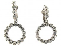 Paste & Silver Edwardian Hoop Earrings