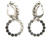 Paste & Silver Edwardian Hoop Earrings