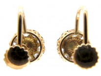 Natural Peal & Diamond Cluster Earrings