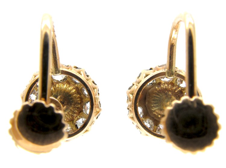 Natural Peal & Diamond Cluster Earrings